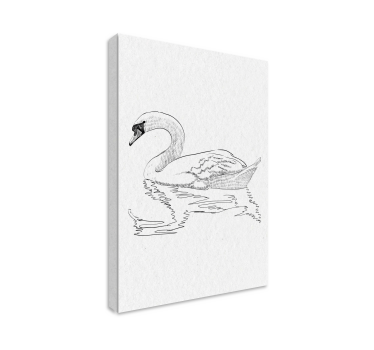 Sketch swan canvas for living room - TenStickers
