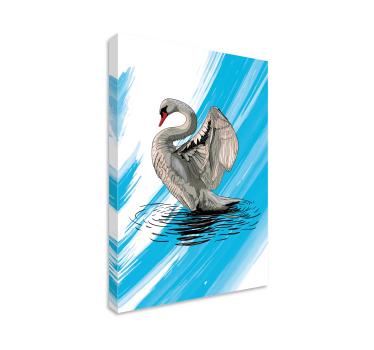 Draw swan canvas for living room - TenStickers