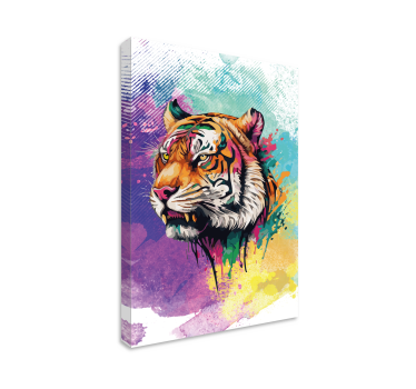 Tiger head panting canvas art - TenStickers