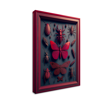 Insect Collection Magenta Canvas - TenStickers