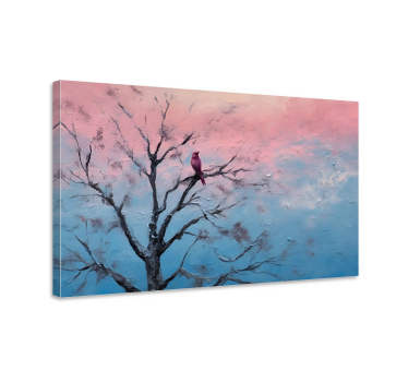 Bird In Tree Canvas Painting Art - TenStickers