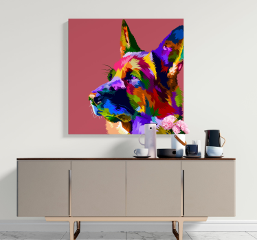 Rainbow German Shepard dog canvas pictures - TenStickers