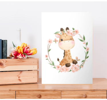 Animal canvas wall art adorable giraffe design - TenStickers