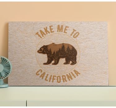 Animal canvas wall art california bear design - TenStickers