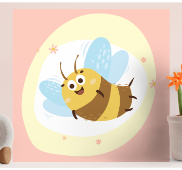 Animal canvas wall art cheerful bee character - TenStickers