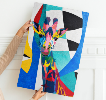 Animal canvas wall art colorful giraffe portrait - TenStickers
