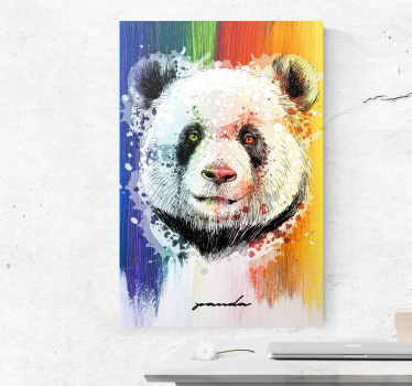 Animal canvas wall art colorful panda portrait - TenStickers