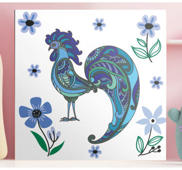 Animal canvas wall art colorful rooster sculpture - TenStickers