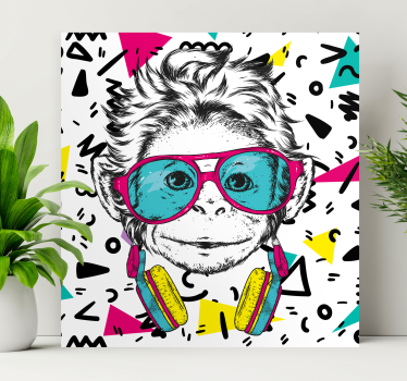 Animal canvas wall art cool monkey portrait - TenStickers