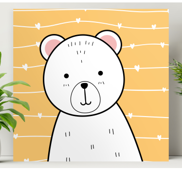 Animal canvas wall art cute bear illustration - TenStickers