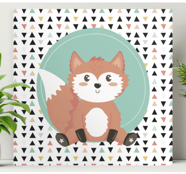 Animal canvas wall art cute fox design - TenStickers