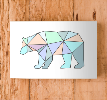 Animal canvas wall art geometric bear design - TenStickers