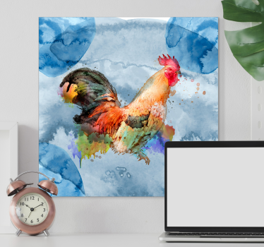 Animal canvas wall art rooster splashes - TenStickers