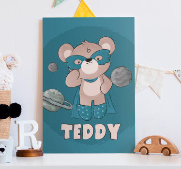 Bear hero customisable canvas prints - TenStickers