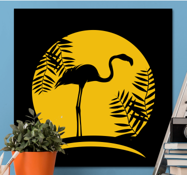 Bird canvas wall art elegant flamingo silhouette - TenStickers
