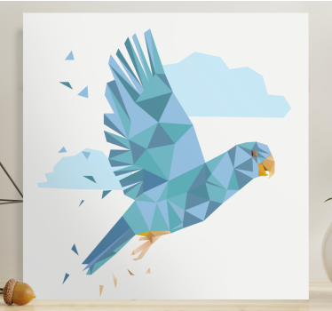 Bird canvas wall art flying blue bird - TenStickers