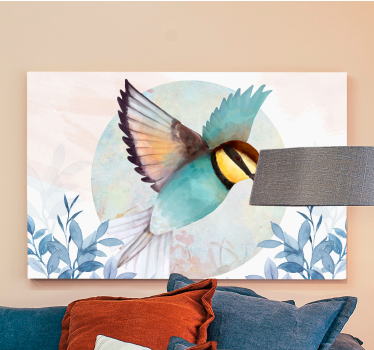 Bird canvas wall art flying bluebird scene - TenStickers