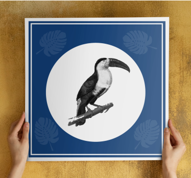 Bird canvas wall art toucan on branch - TenStickers