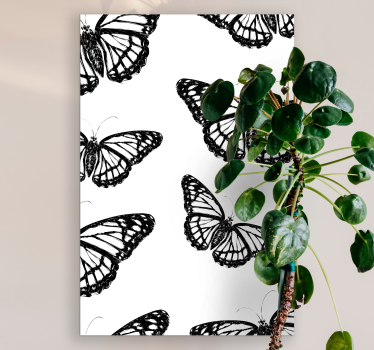 Black and White Butterfly wall prints for living room - TenStickers
