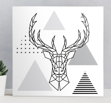 Black and white reindeer drawing  animal canvas - TenStickers