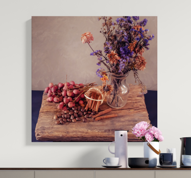 Flowers and Grapes fruit canvas art - TenStickers