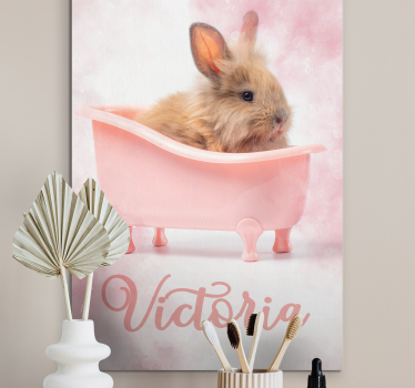 Cat wall art cute bunny portrait - TenStickers