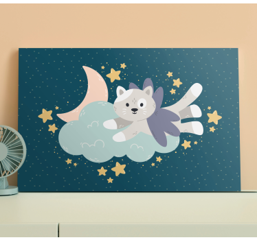 Cat wall art flying cat dream - TenStickers