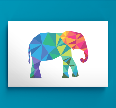 Colorful polygonal elephant wallart - TenStickers