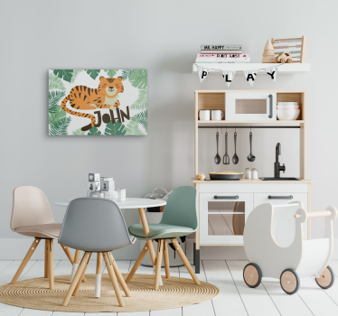 Custom name tiger personalised canvas prints - TenStickers