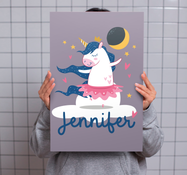Dancing unicorn fantasy dinosaur canvas wall art - TenStickers