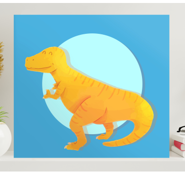 Dinosaur canvas wall art cheerful t-rex - TenStickers
