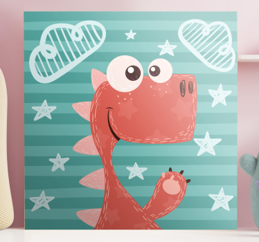 Dinosaur canvas wall art cute cartoon dinosaur - TenStickers