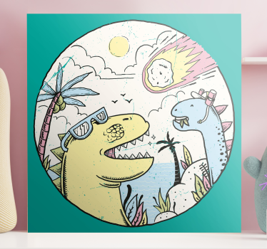 Dinosaur canvas wall art dinosaurs on adventure - TenStickers