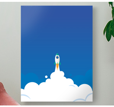 Dinosaur canvas wall art rocket launch adventure - TenStickers