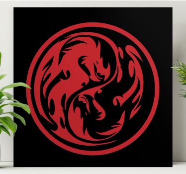 Dinosaur canvas wall art with lively dragon design - TenStickers