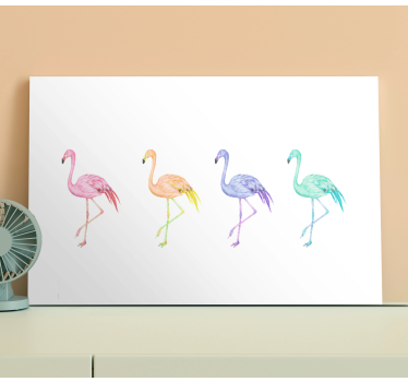 Bird canvas wall art diverse flamingos collection - TenStickers