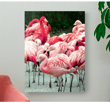 Bird canvas wall art flamingo flock decor - TenStickers