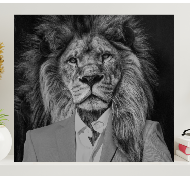 Animal canvas prints lion in a suit - TenStickers