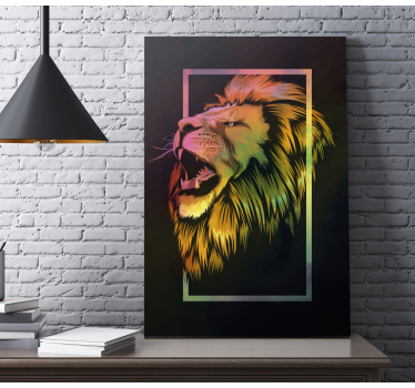 Majestic lion roar animal canvas prints - TenStickers