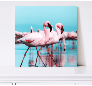 Bird canvas wall art majestic pink flamingos - TenStickers