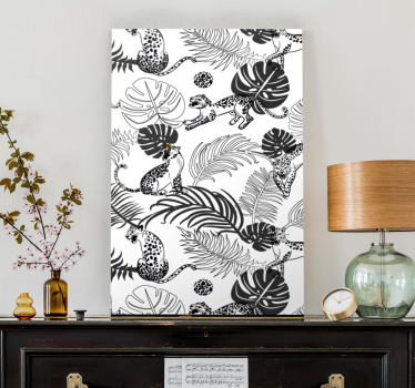 Animal canvas prints black and white jungle - TenStickers