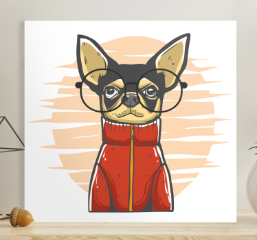 Dog wall art stylish canine portrait - TenStickers