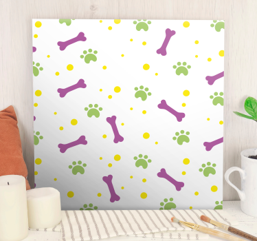 Dog wall art vibrant paw prints - TenStickers