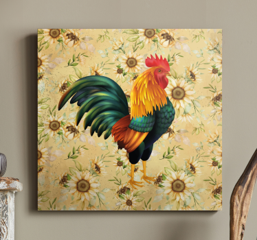 Bird canvas wall art vivid rooster portrait - TenStickers