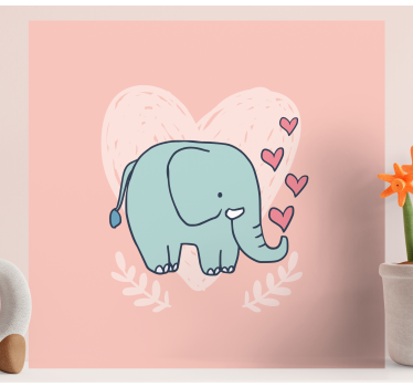 Elephant wallart cute elephant love - TenStickers