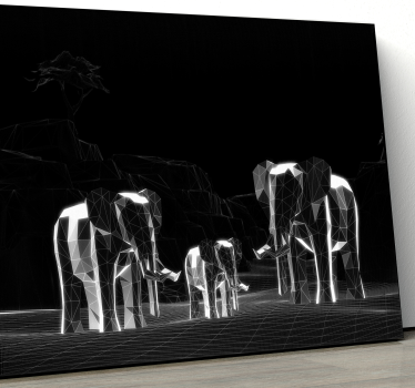 Elephant wallart geometric elephant family art - TenStickers