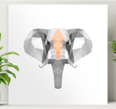 Elephant wallart geometric elephant head - TenStickers