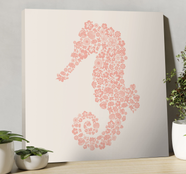 Elephant wallart seahorse floral design - TenStickers