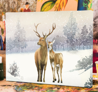 Family deer Stag canvas prints - TenStickers