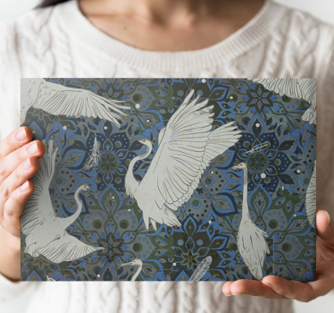 Fish canvas graceful cranes in motion - TenStickers